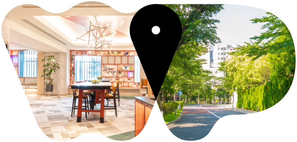 「働く」の前後左右を彩る。